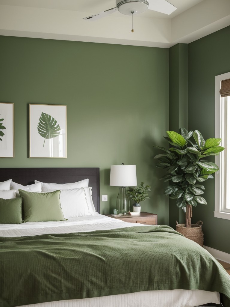 Zenify Your Bedroom with Lush Green Décor!