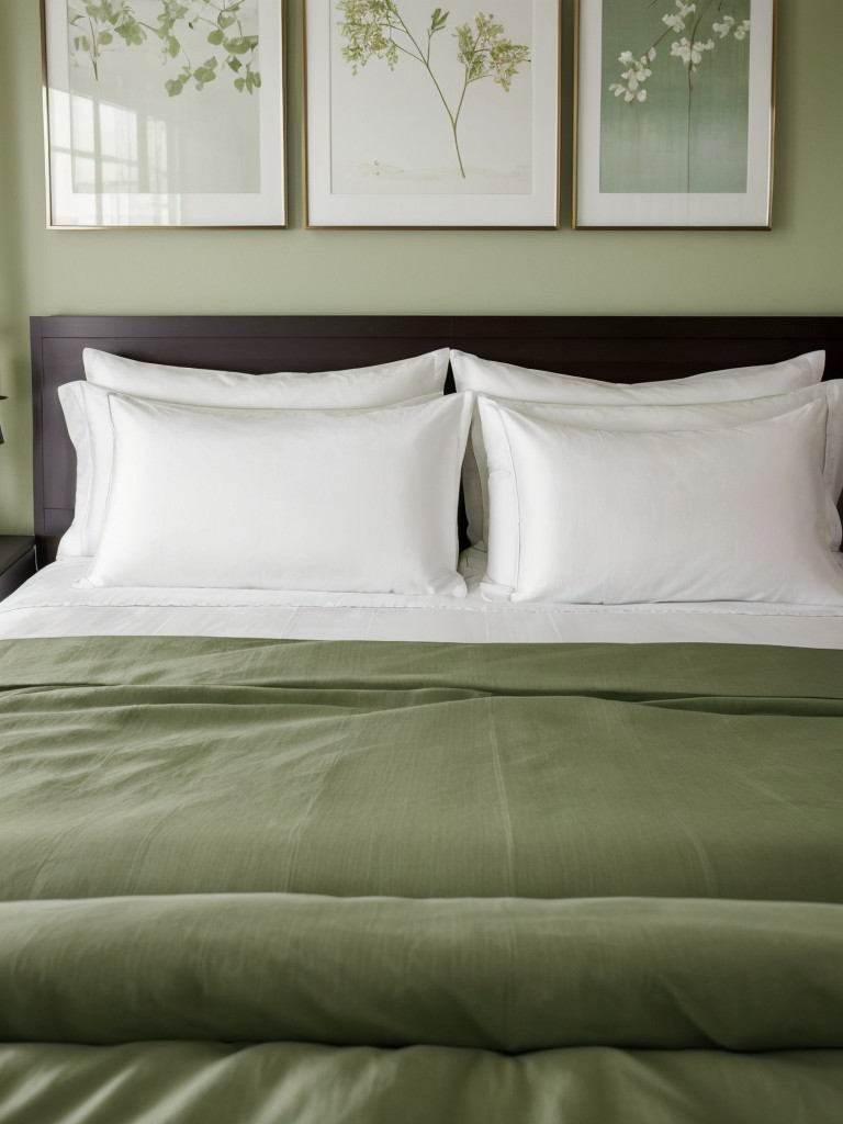 Serene Green: Transform your Apartment Bedroom into a Tranquil Retreat!