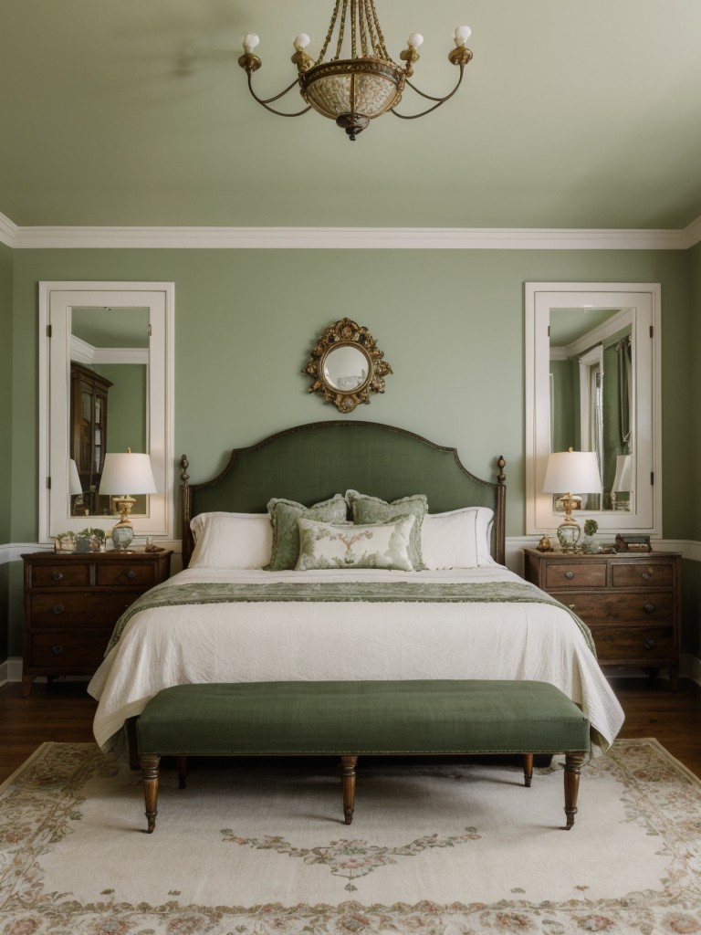 Vintage Vibes: Timeless Touches for a Dreamy Green Bedroom