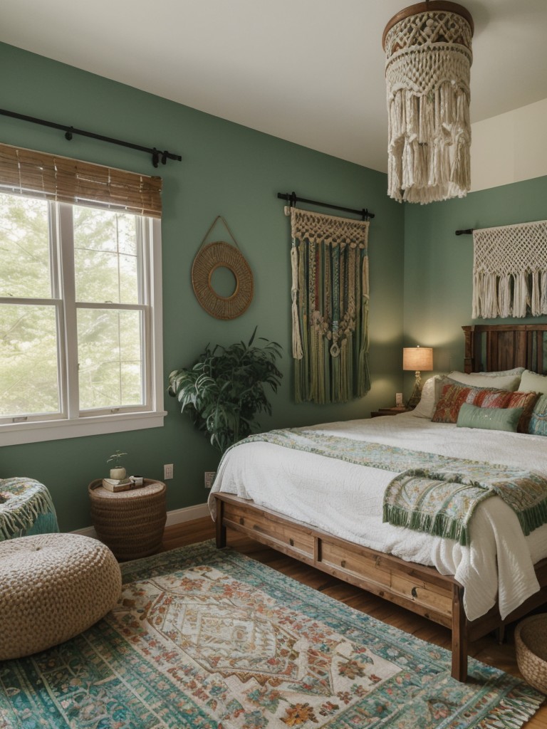 Bohemian Oasis: Vibrant Green Bedroom Ideas!