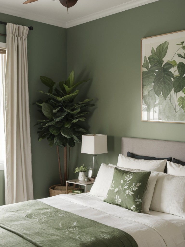 Go Green: Elevate Your Apartment with Calming Bedroom Décor!