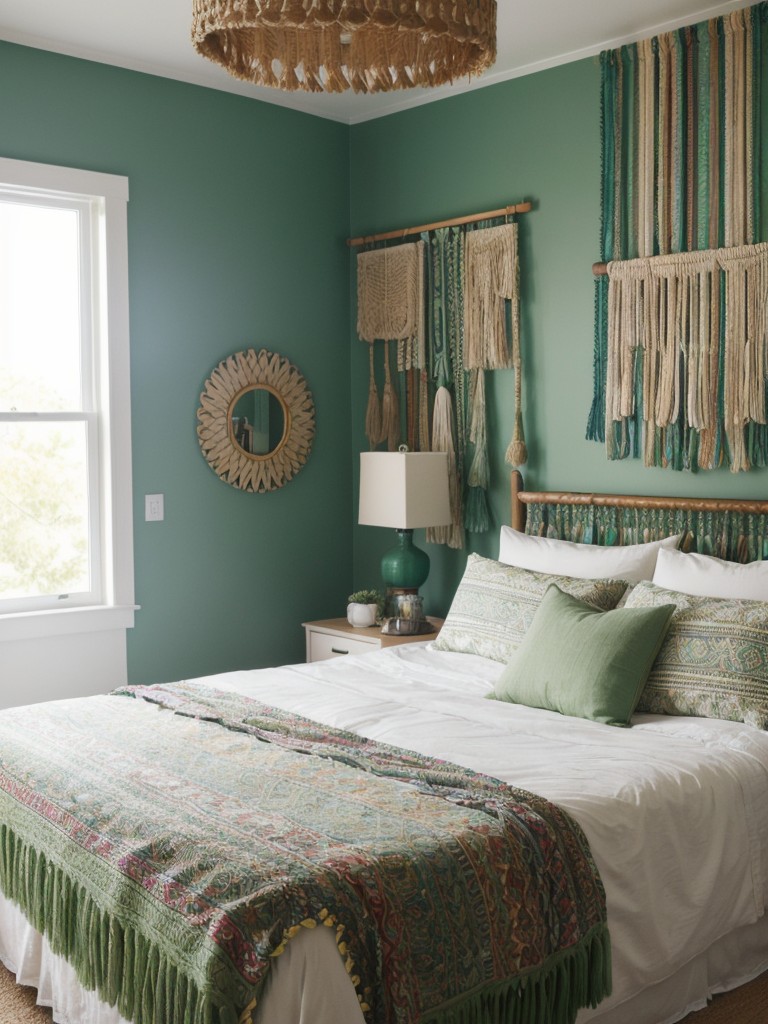 Lively Apartment Bedroom: Green Inspo for Vibrant Décor!