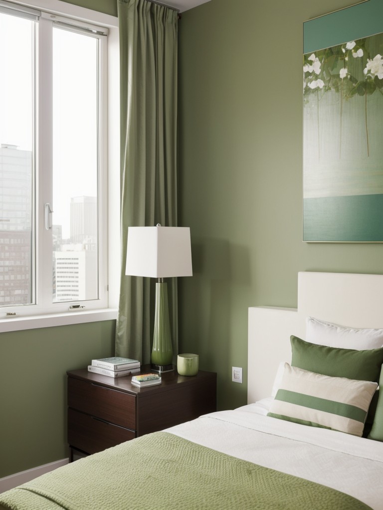 Urban Oasis: Sleek Furniture and Bold Pops of Color for Your Apartment Bedroom!