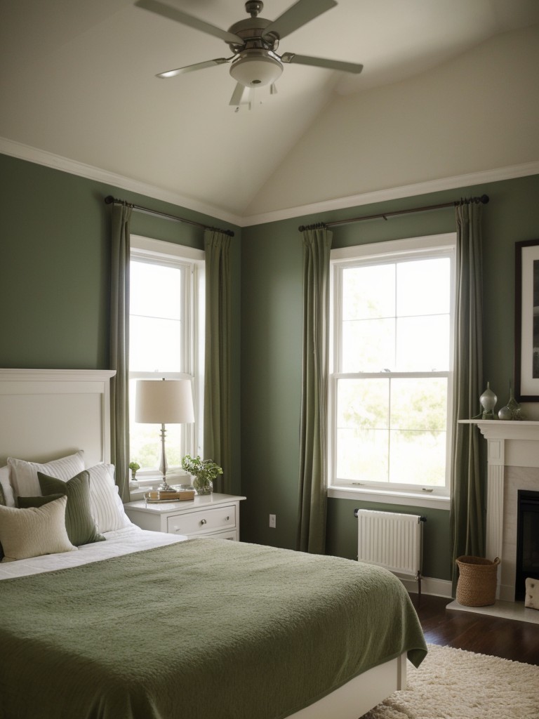 Cozy Bedroom Oasis: Transform Your Space with Lush Green Décor!