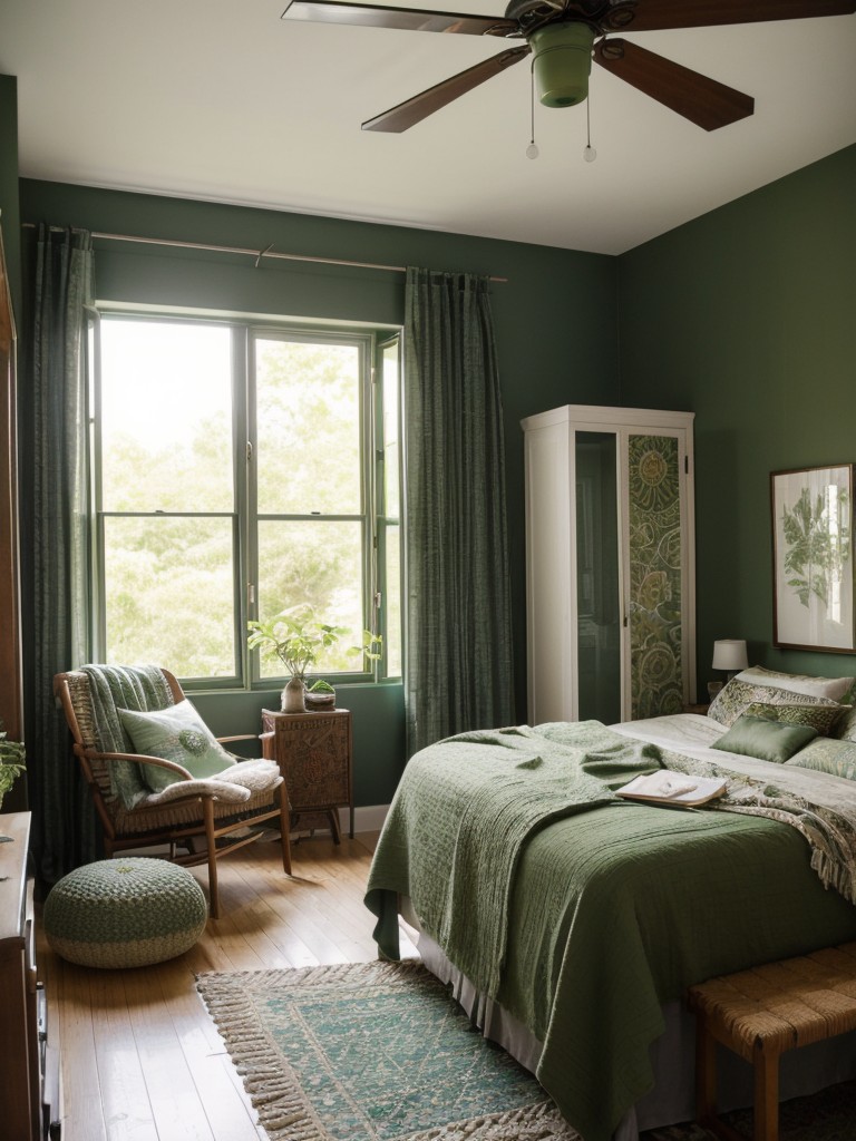 Boho Chic: Create a Serene Green Bedroom Oasis!