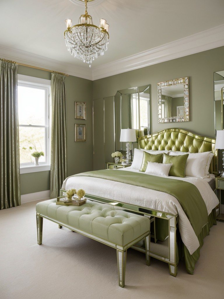 Glamorous Green: Ideas to Brighten Your Apartment's Bedroom!