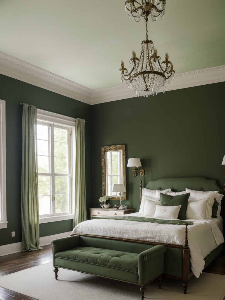 Vintage-inspired Bedroom Elegance: Timeless Décor Ideas in Gorgeous Greens!