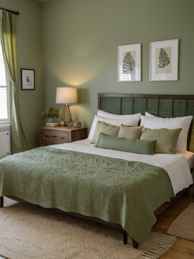 Boho Chic: Green Bedroom Inspo for Trendy Apartments!