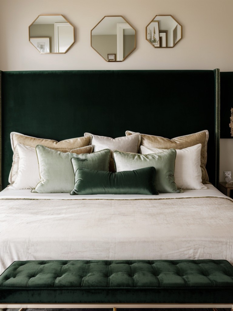 Green Zen: Transform Your Apartment Bedroom with Luxurious Velvet Accents ?