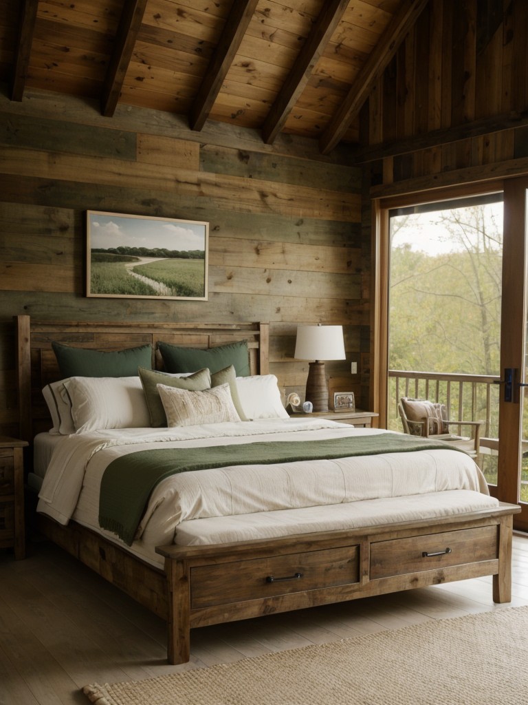 Woodland Retreat: Create a Cozy Green Bedroom with Natural Elements!