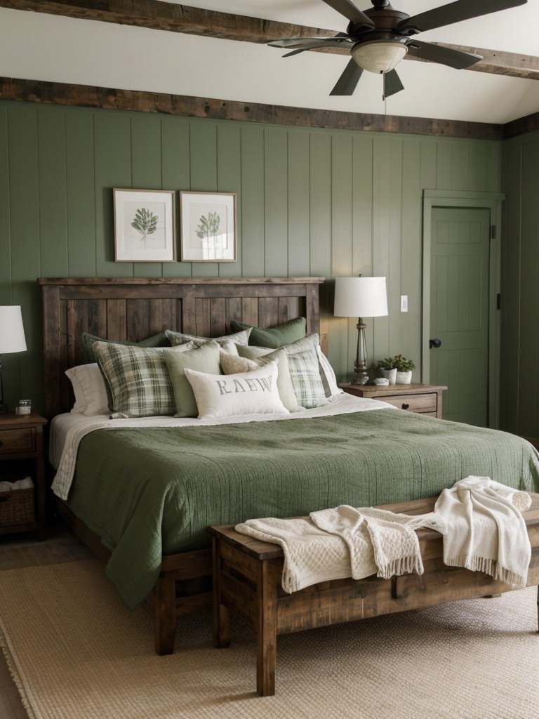 Farmhouse-Inspired Green Bedroom Ideas: Cozy and Charming Décor!