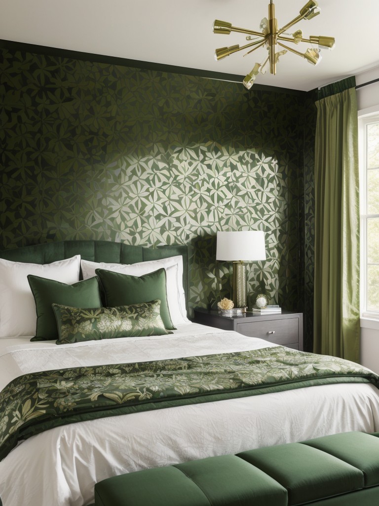 Stunning Green Bedroom Décor: Create a Striking Statement Wall!