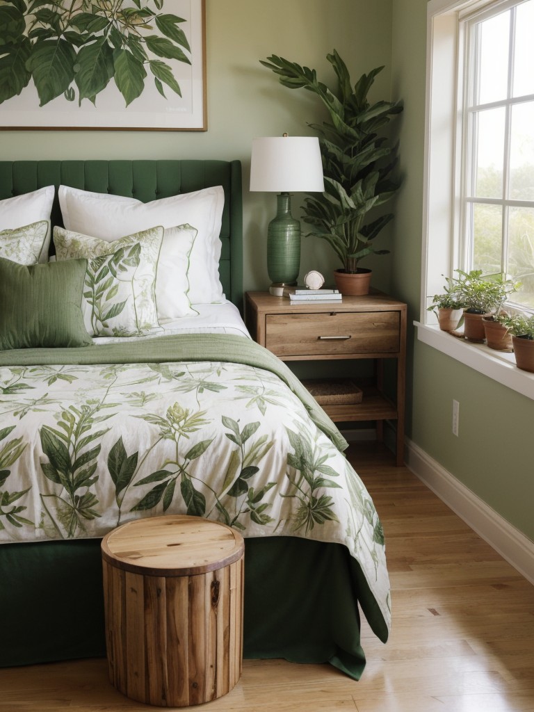 Nature-Inspired Bedroom Bliss: Elevate Your Space with Green Décor.