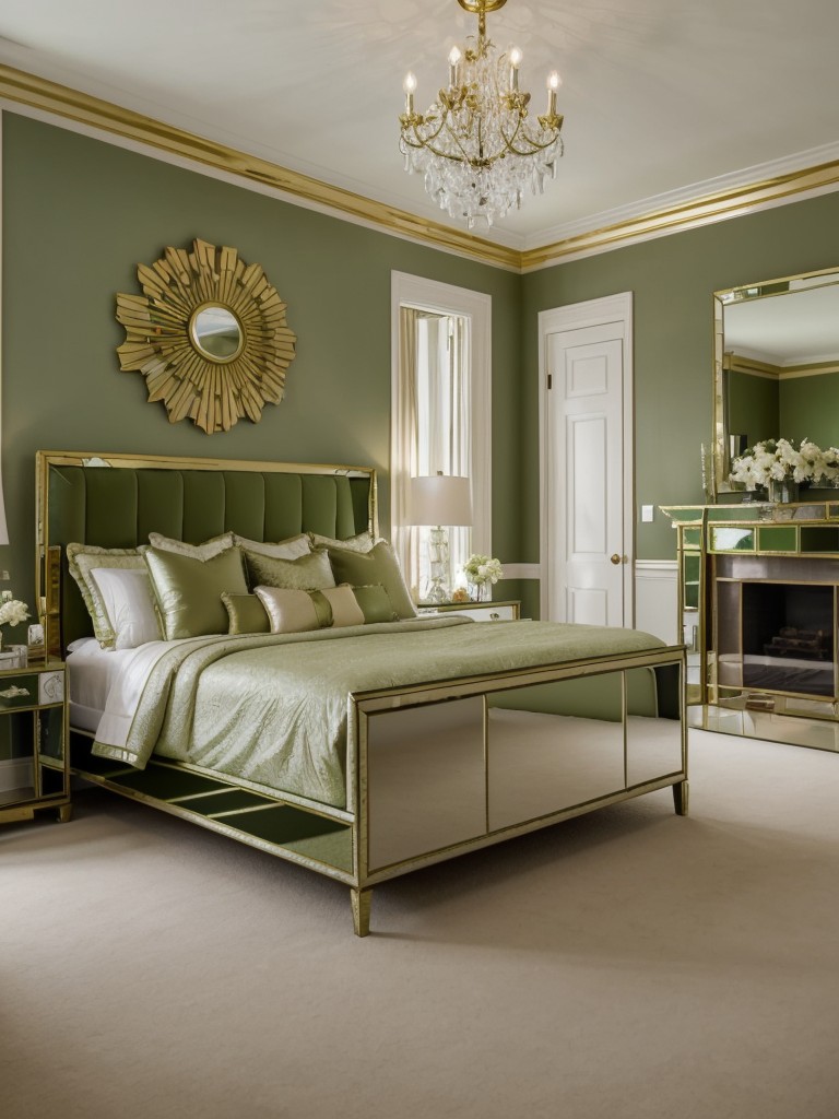 Green & Glam: Upgrade Your Bedroom with Metallic Accents!