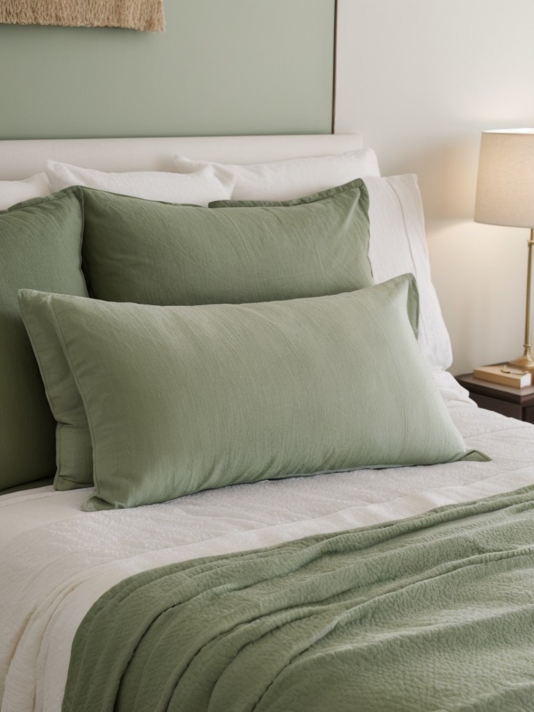 Cozy Apartment Perfection: Elevate Your Bedroom with Luxe Green Décor!