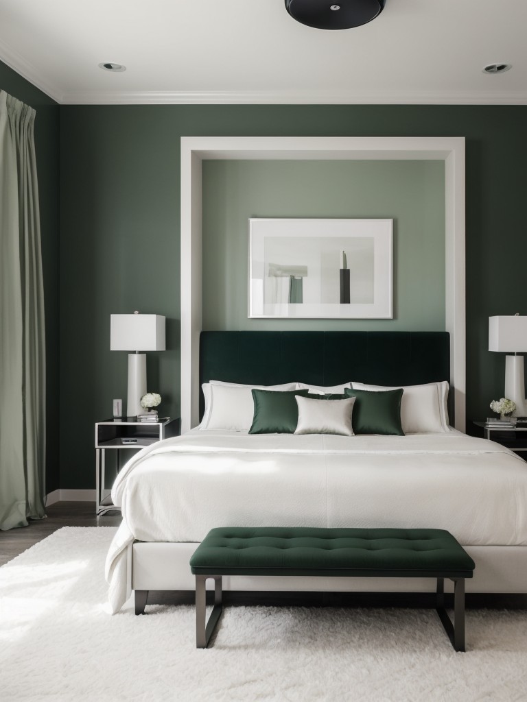 Modern Glam: Elevate Your Bedroom with Green Elegance!