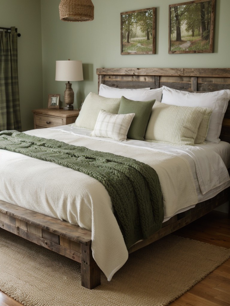 Rustic Retreat: Green Bedroom Décor Ideas for a Cozy Apartment Haven!