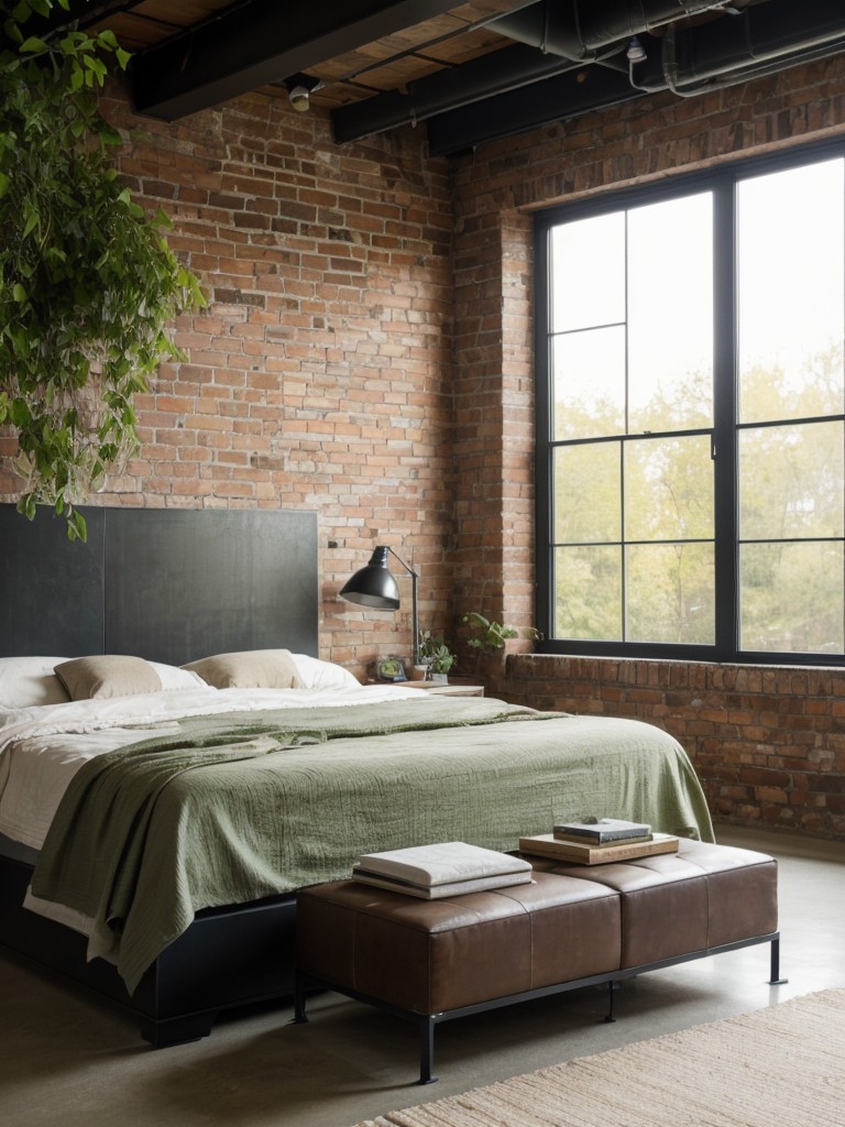 Urban Oasis: Industrial-Chic Apartment with Exposed Brick & Metal Accents!