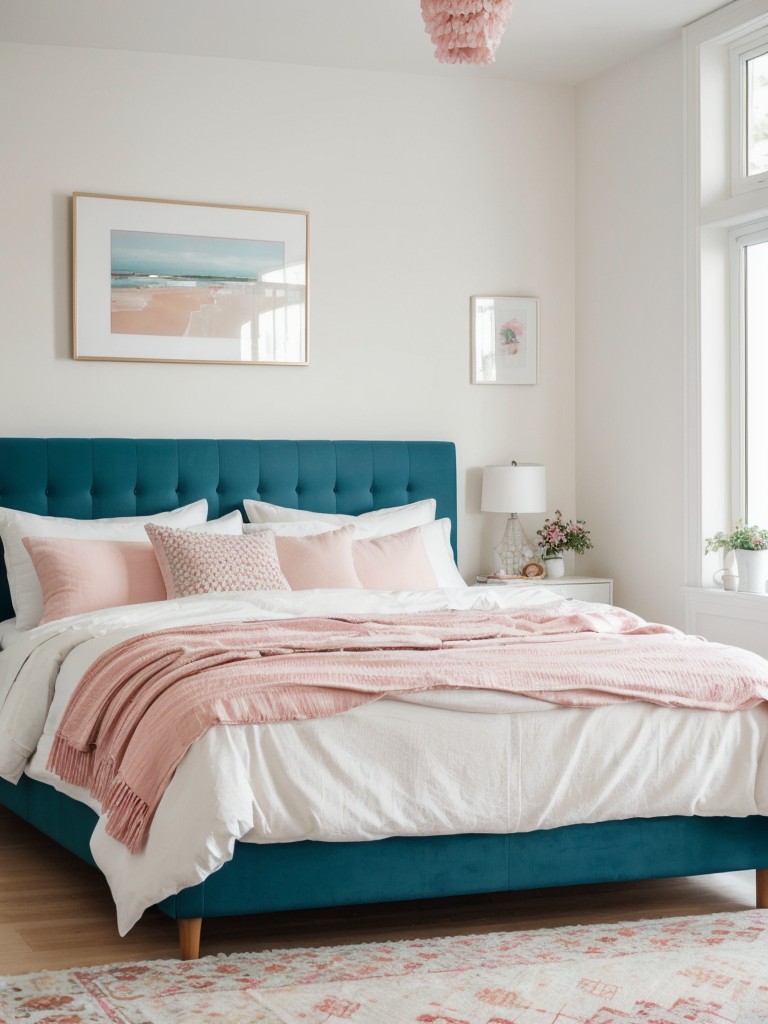 Budget-Friendly Scandinavian Bedroom: Add Colorful Accents for a Stylish Look!