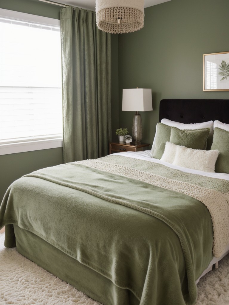 Apartment Bedroom Bliss: Cozy Green Décor Ideas!