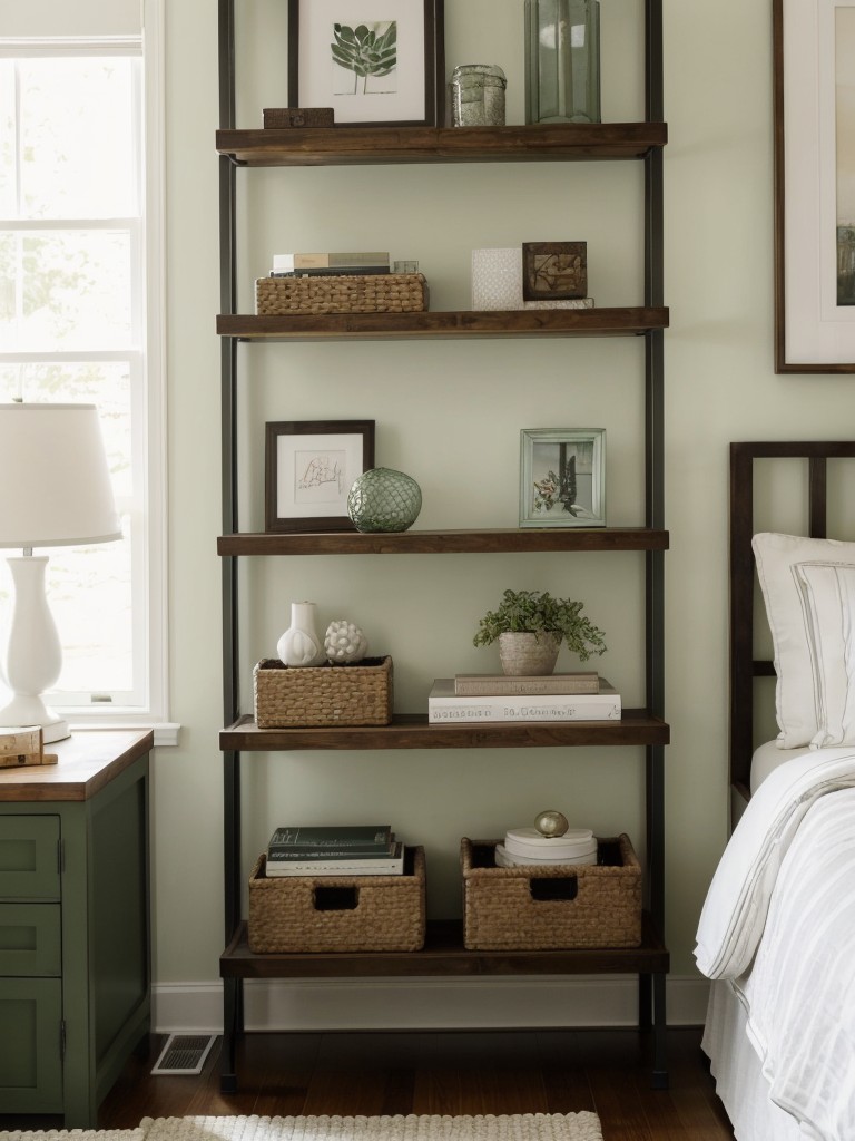 Elevate your bedroom with stylish open shelves!