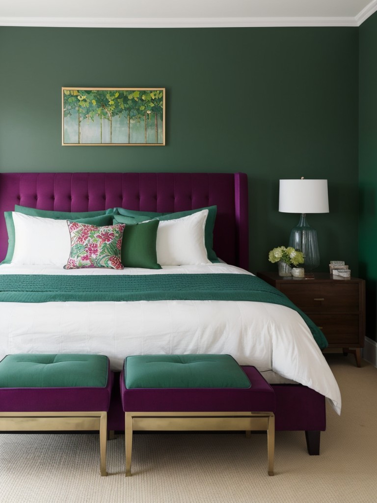 Elevate Your Bedroom with Vibrant Hues and Bold Accents!