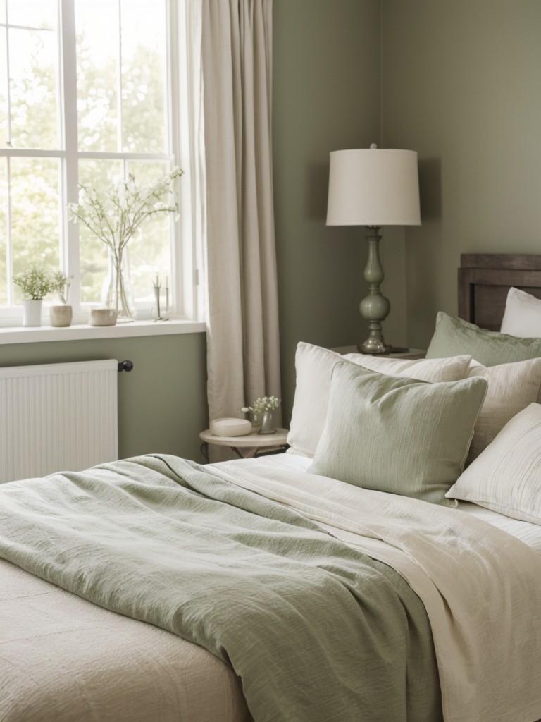 Tranquil Green Bedroom: Elevate Your Apartment's Sleep Space