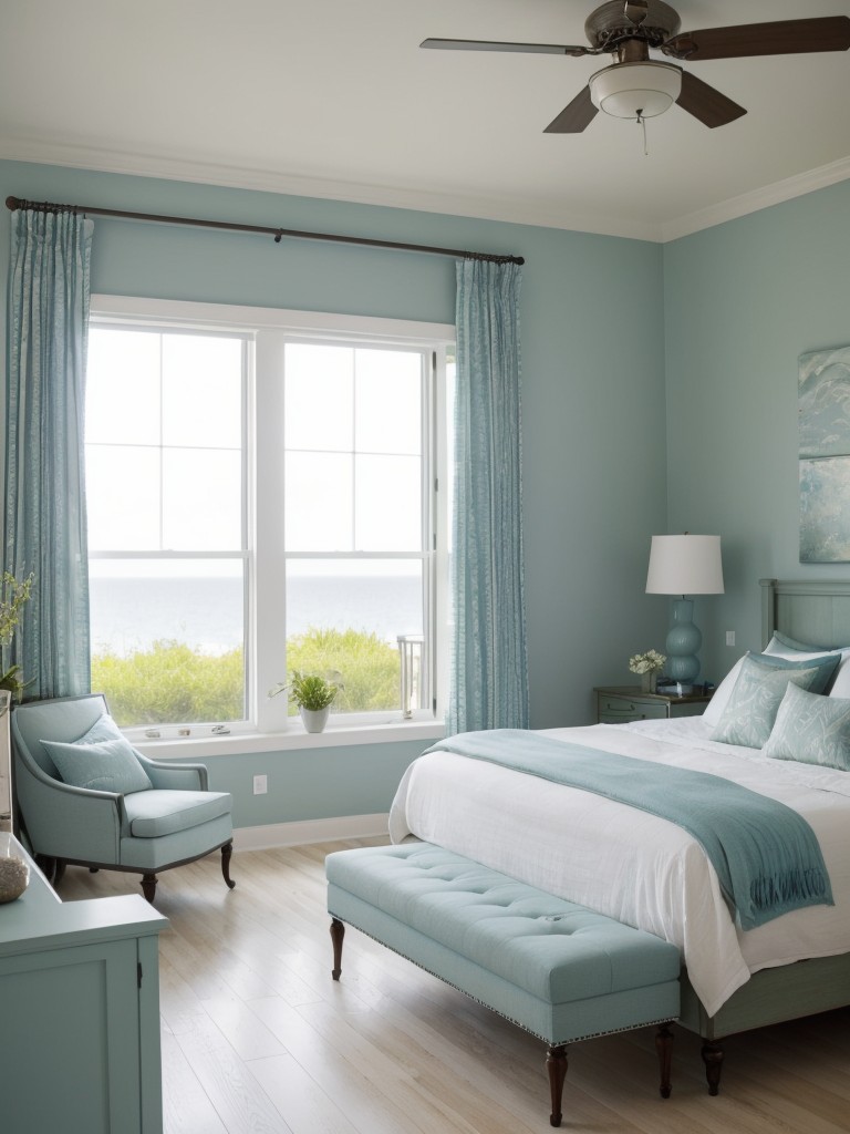 Coastal Tranquility: Green Bedroom Ideas for a Balanced Space!