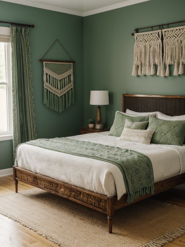 Boho Bliss: Transform Your Apartment with Green Bedroom Décor!