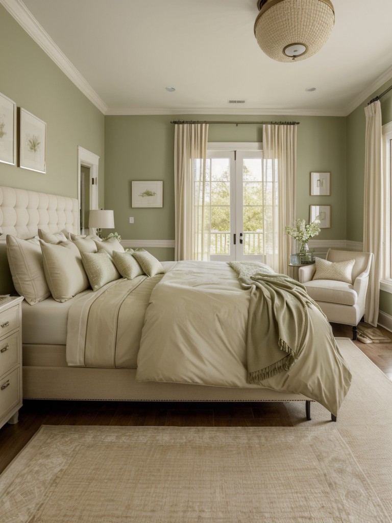 Luxury meets nature: Green bedroom decor for a serene escape!