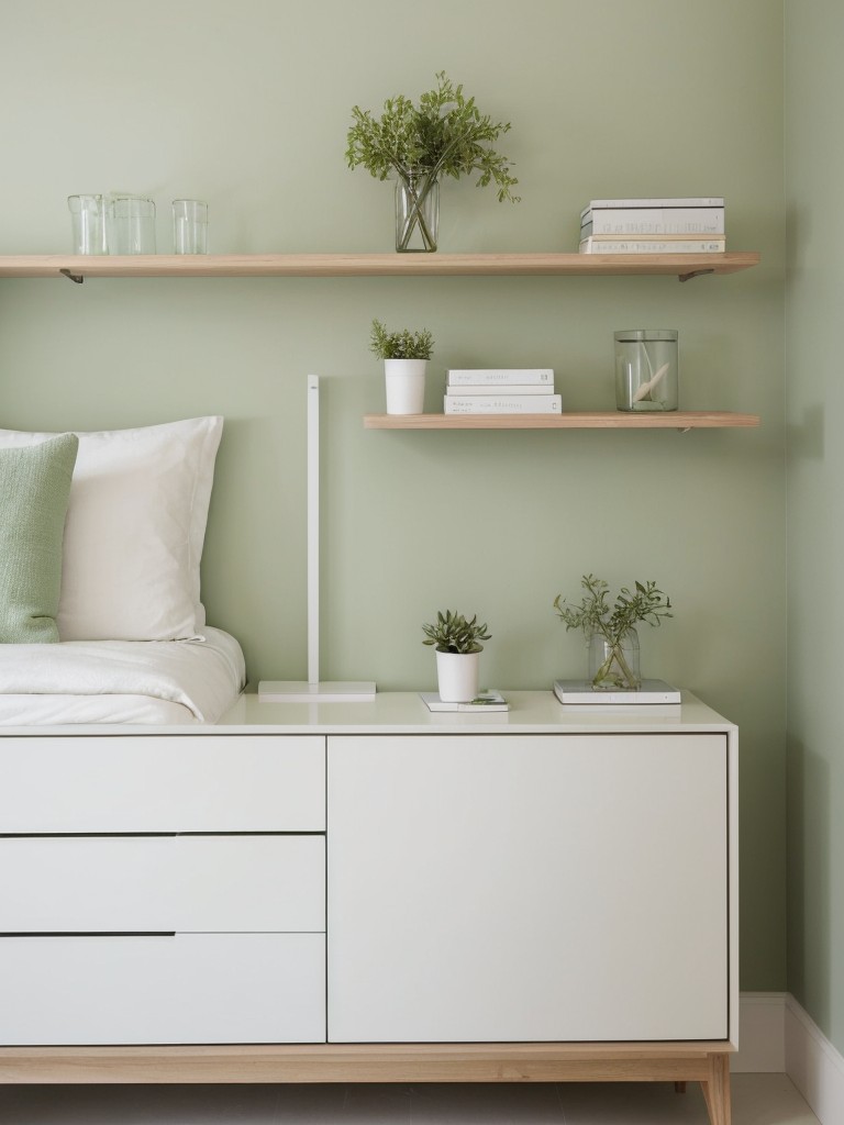 Freshen up your apartment with sleek and modern green bedroom decor!