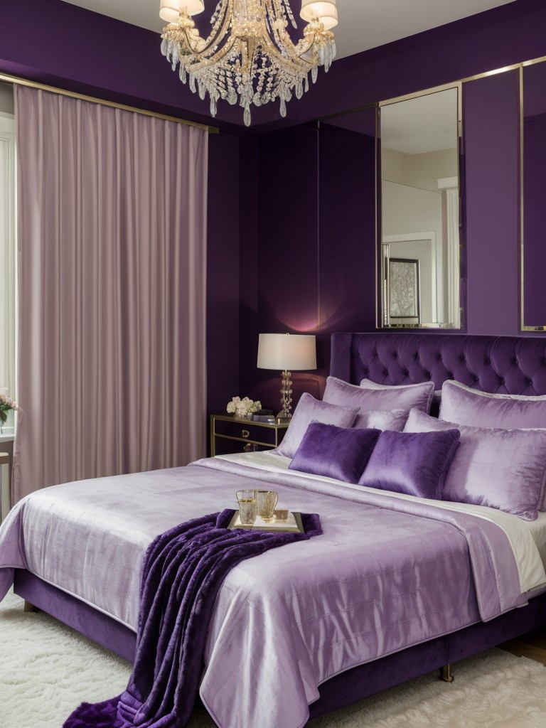 Luxurious Purple Bedroom with Plush Fur Accents!