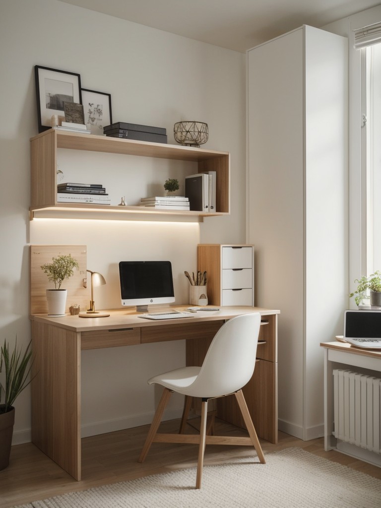 Cozy Scandinavian Bedroom with Minimalist Desk Space