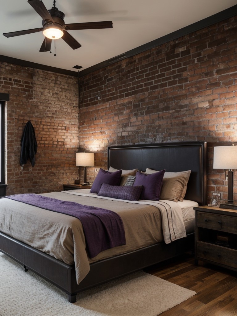 Industrial Chic Bedroom Inspiration: Edgy Purple Decor & Urban Charm