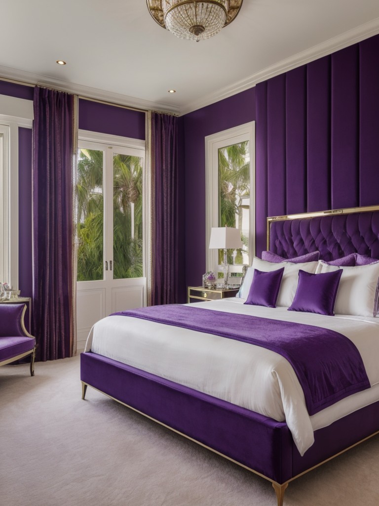 Purple Glam Bedroom Inspiration: Hollywood Regency Style