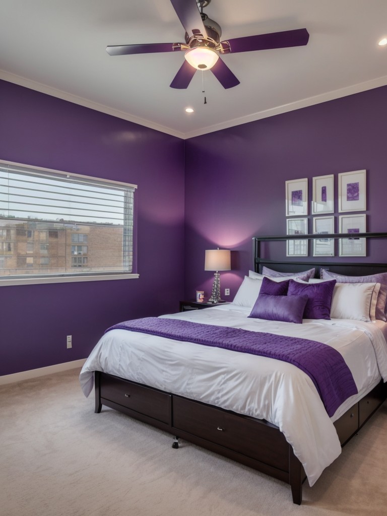 Stunning Industrial Chic Purple Bedroom Decor!