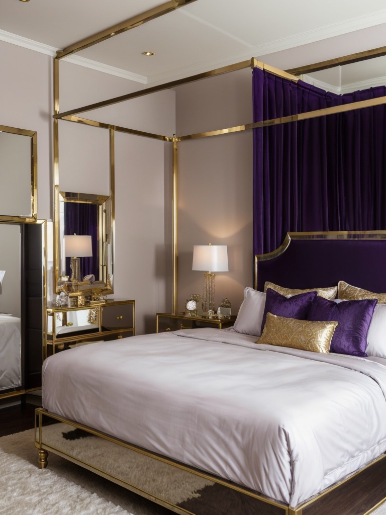 Glamorous Purple Bedroom Decor for a Luxe Apartment