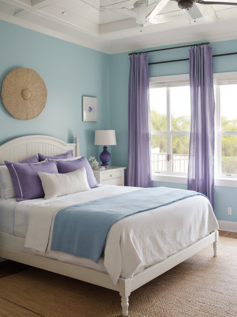 Beachy Vibes: Coastal Purple Bedroom Inspo