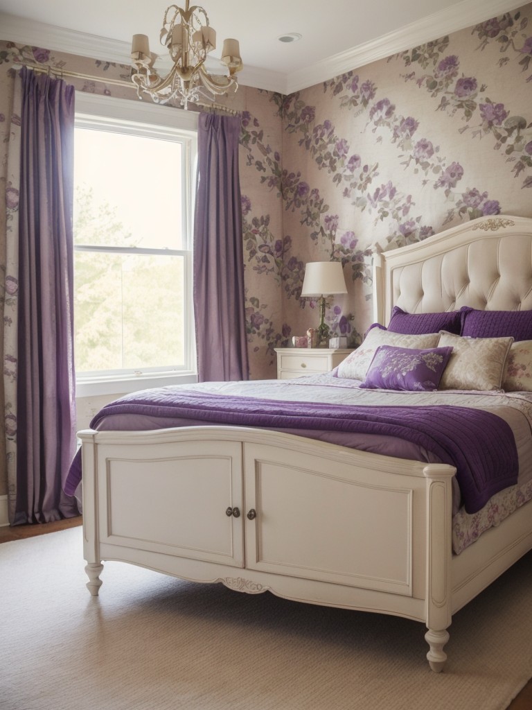 Vintage-inspired Purple Bedroom: Cozy Retreat Goals!