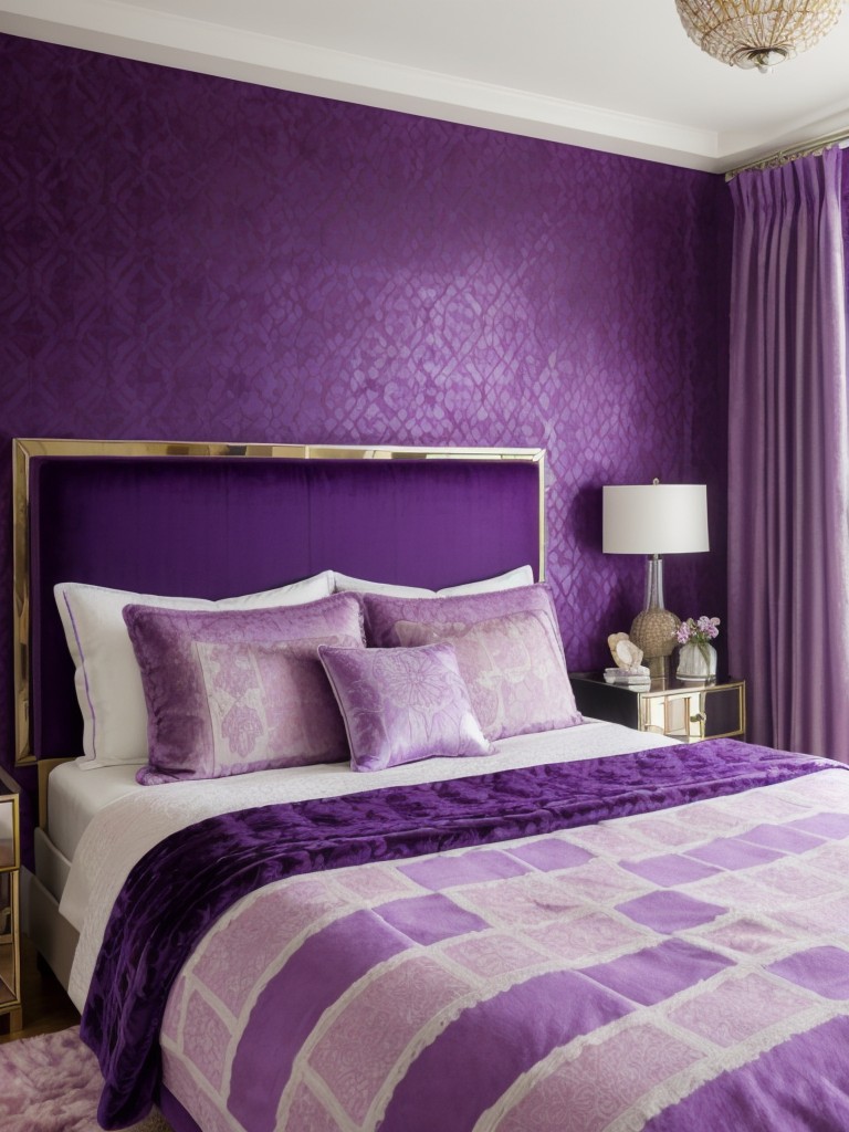 Cozy & Eclectic: Purple Hues for a Chic Apartment Bedroom Makeover