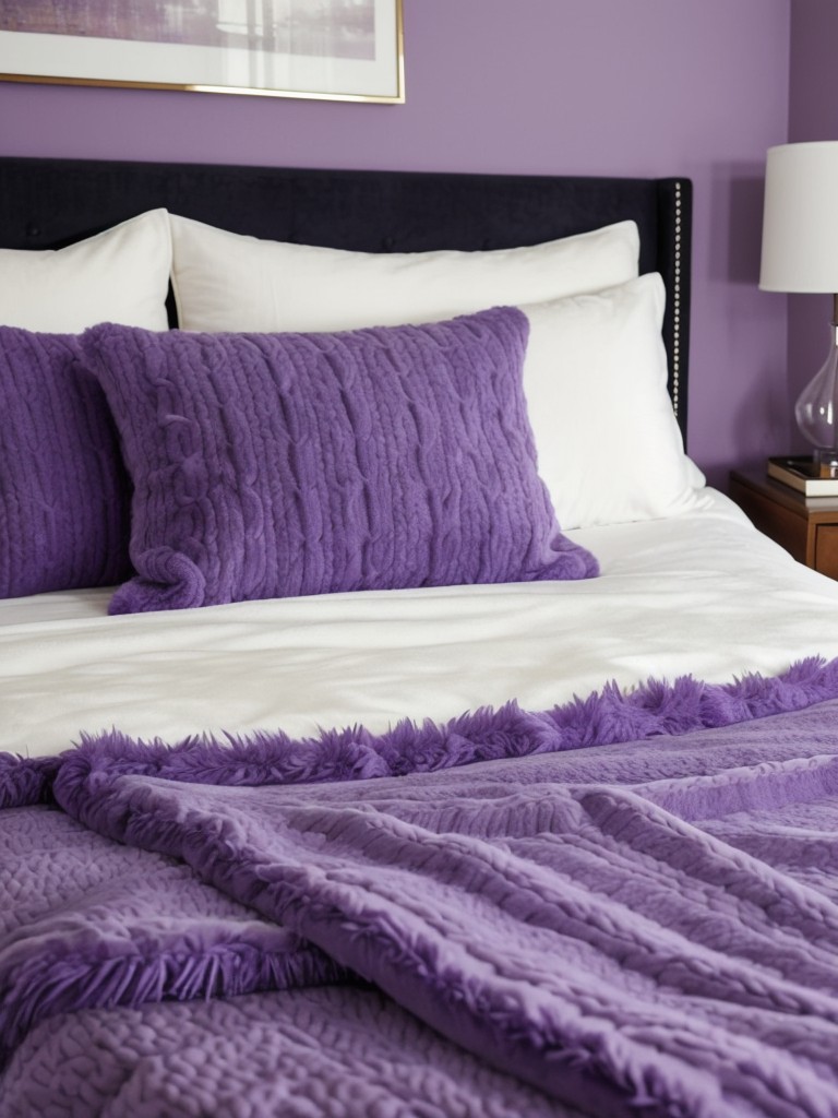 Luxurious Purple Makeover: Plush Textiles for a Cozy Retreat