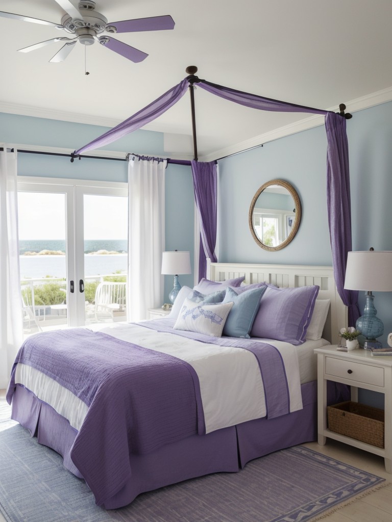 Coastal Retreat: Dreamy Purple Bedroom Designs.