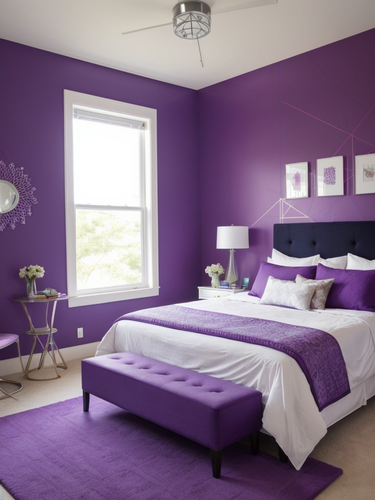 Vibrant Purple Accents for a Modern Apartment