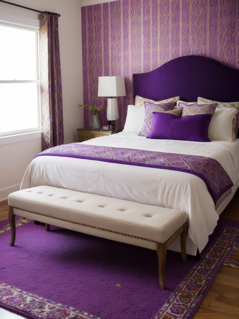 Purple Paradise: Create a Bold and Boho-Chic Apartment Bedroom!