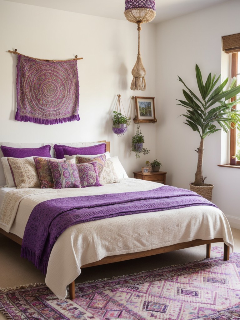 Create a Boho Oasis with Purple Bedroom Decor