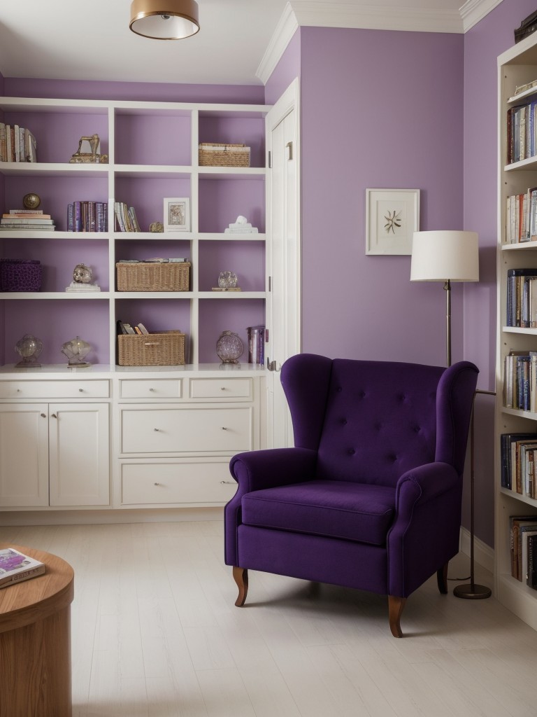 Cozy and Relaxing Purple Bedroom with Reading Nook