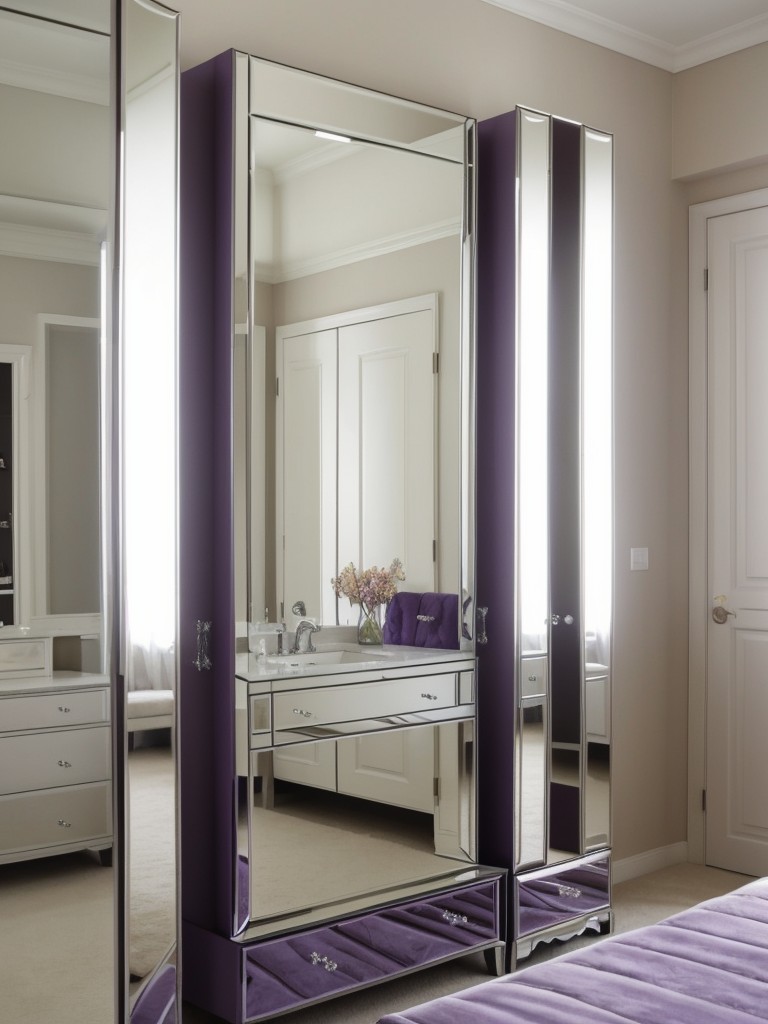 Mirrored Furniture: Elevate Your Bedroom with Purple Decor