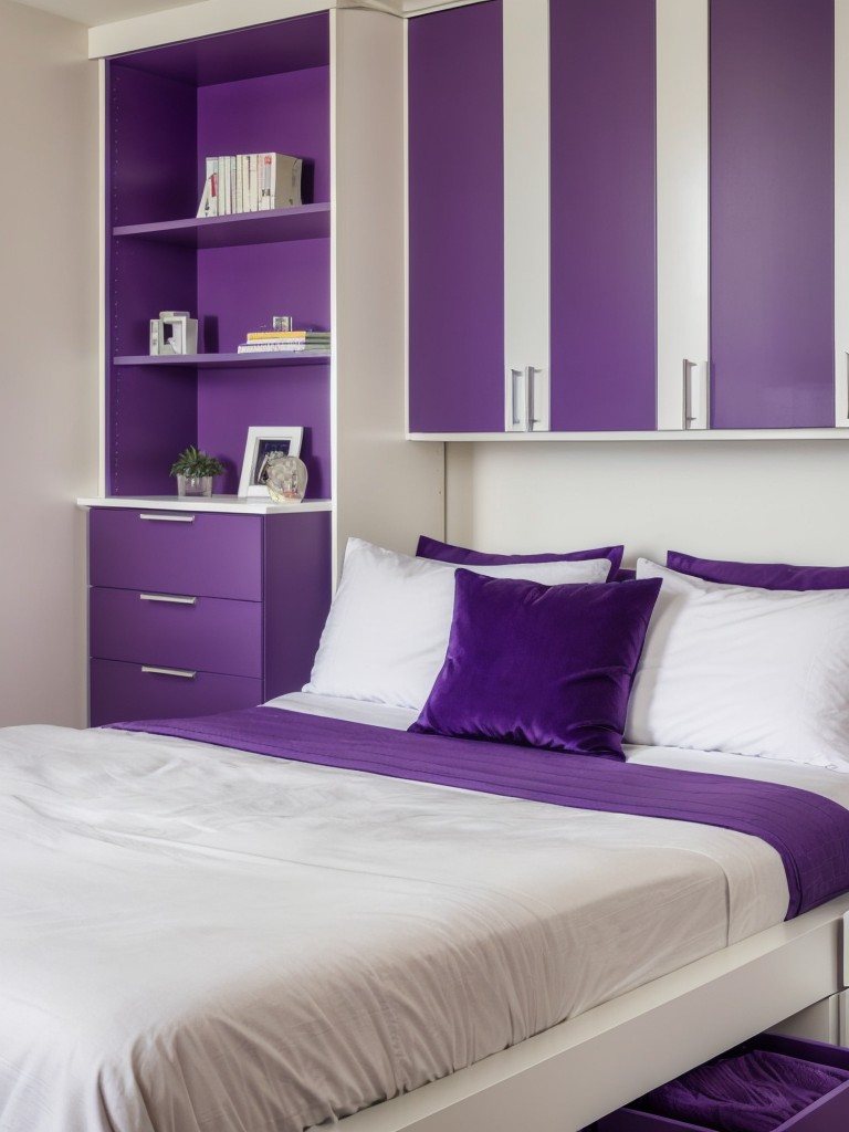 Purple Bedroom Decor: Maximize Space with Multifunctional Furniture!