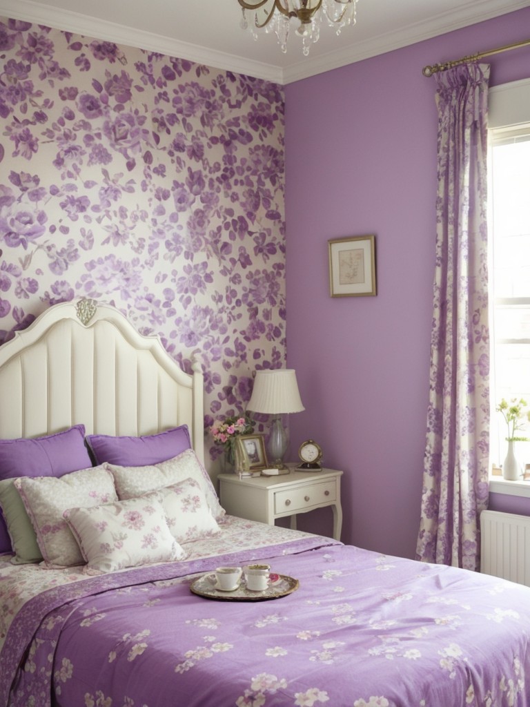 Vintage-Inspired Apartment Magic: Purple Bedroom Makeover Ideas