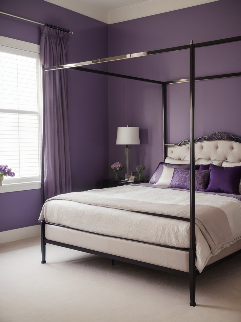 Stunning Purple Bedroom: Elevate your space with a captivating bed frame